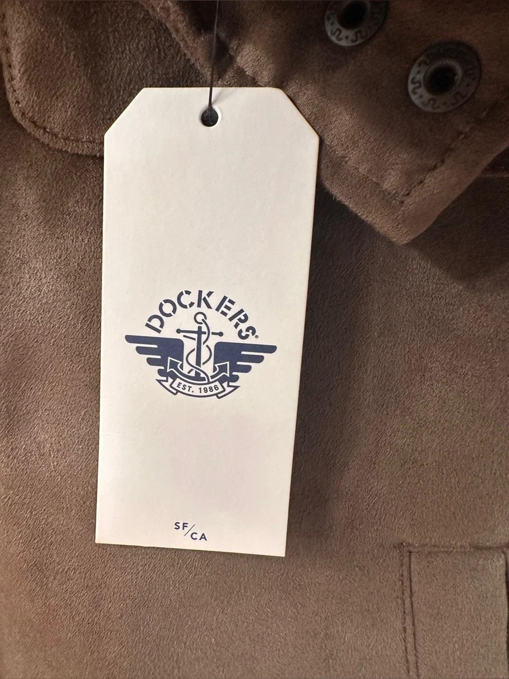 NWT Dockers Men’s S Brown Faux Suede Shirt Jacket Insulated Lined $160